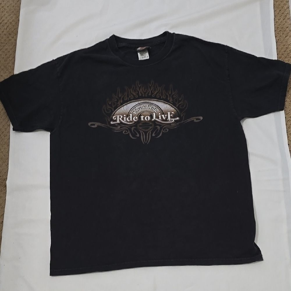 Harley-Davidson Black Graphic T-Shirt vintage size large‎